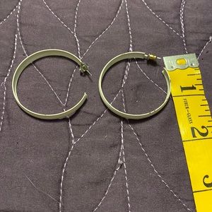 White C Shaped Earrings